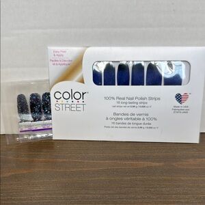 Color Street 100% real nail polish strips “midnight shift” FDG374 NIP 16pcs + 4